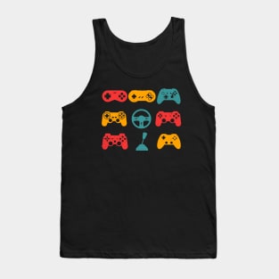 Video Game Console Controllers Retro 80's 90's Arcade Gamer Tank Top